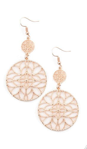 DD - Rose Gold High Sheen Finish Petal Earrings