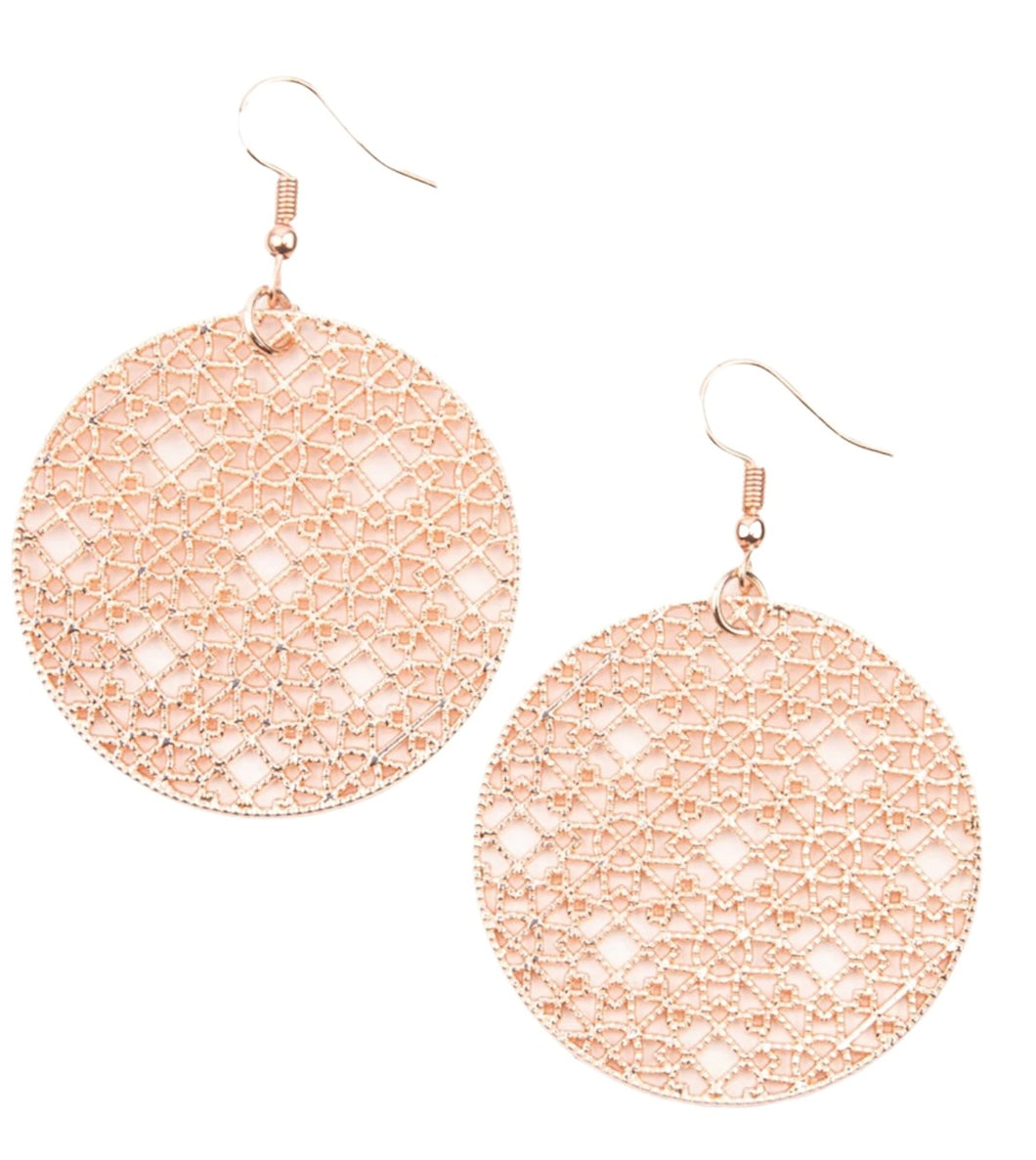 DD - Rose Gold Filigree Earrings
