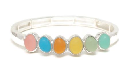 JM - Multi Color Sea Glass Stretch Bracelet