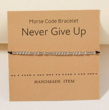 Load image into Gallery viewer, ER - Never Give Up - Morse Code Bracelet