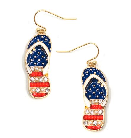 JM - Patriotic Flip Flop Earrings