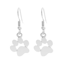 Load image into Gallery viewer, NJ - Paw Print Dangle Earrings - Gold or Silver