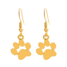 Load image into Gallery viewer, NJ - Paw Print Dangle Earrings - Gold or Silver