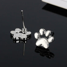 Load image into Gallery viewer, NJ - Dog Paw Post Earrings - Gold, Silver, Rose God
