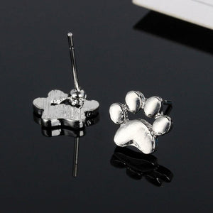NJ - Dog Paw Post Earrings - Gold, Silver, Rose God