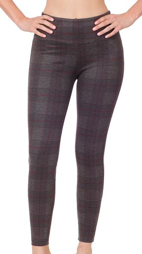 ZEN - Pointe Plaid Pull-On Pants - Dark Grey