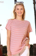 Load image into Gallery viewer, Ninexis - PLUS Comfy Tee - Rose/White