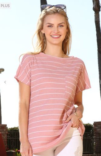 Ninexis - PLUS Comfy Tee - Rose/White