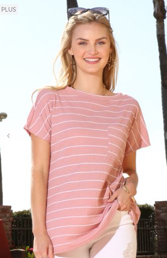Ninexis - PLUS Comfy Tee - Rose/White