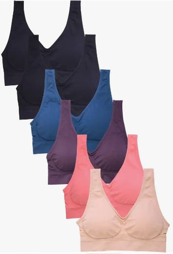 MVB - PLUS Plus Seamless Sports Bra - Black, Blue, Tan