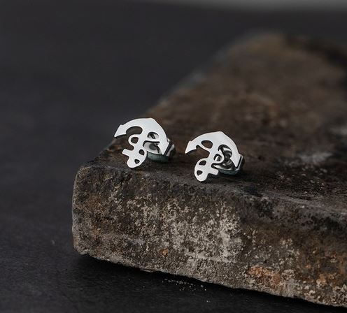 NJ - Stainless Steel Post Earrings - Multi (Heartbeat, Anchor)