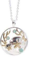 Load image into Gallery viewer, JM - Sea Glass Sand Dollar Mixed Metals Necklace