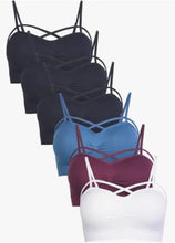 Load image into Gallery viewer, Mamia Women&#39;s Seamless Strappy Bra - Black, White, Burgundy, Blue