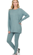 Load image into Gallery viewer, ZEN - Brushed Microfiber Top &amp; Legging Set - Blue/Grey