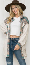Load image into Gallery viewer, OF - Oversized Soft Knit Mixed Media Shacket - Tribal Print
