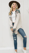 Load image into Gallery viewer, OF - Oversized Soft Knit Mixed Media Shacket - Tribal Print