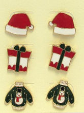 Load image into Gallery viewer, JM - Christmas Theme 3 Pair Earring Set