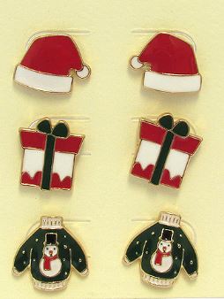 JM - Christmas Theme 3 Pair Earring Set