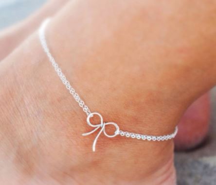 SUP - Simple Ribbon Anklet - Silver