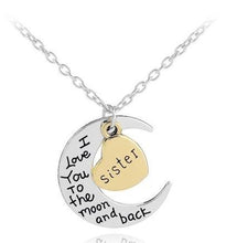Load image into Gallery viewer, NJ - I Love You to the Moon &amp; Back - Necklace - Multi (Mom, Daughter, Sister, Grandma)