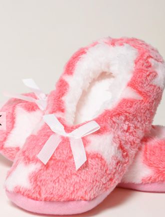 UMG - Fuzzy Comfy Pull On Slippers - Pink or Grey
