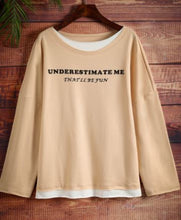 Load image into Gallery viewer, ER - PLUS Slogan Graphic Drop Shoulder 2 in 1 Top