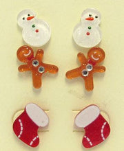 Load image into Gallery viewer, JM - Christmas Theme 3 Pair Earring Set