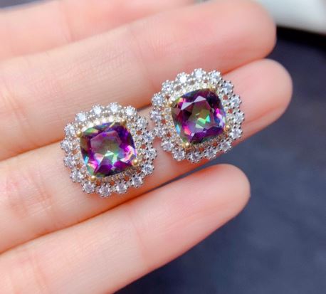 NJ - Crystal Stone Suit Seven Color - Earrings