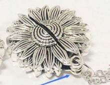 Load image into Gallery viewer, NJ - Sunflower Hidden Message Pendant - Silver