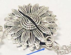 NJ - Sunflower Hidden Message Pendant - Silver