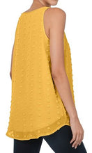 Load image into Gallery viewer, ZEN - Swiss Dot Round Neck &amp; Hem Sleeveless Top – Yellow