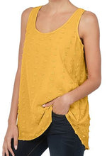 Load image into Gallery viewer, ZEN - Swiss Dot Round Neck &amp; Hem Sleeveless Top – Yellow