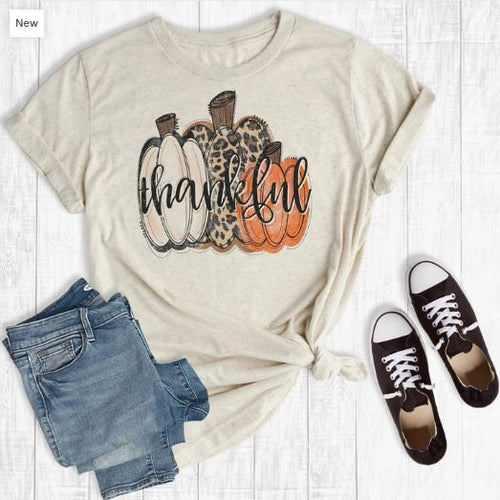 RR - Fall Thanksgiving Pumpkin T-Shirt - Cream