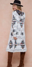 Load image into Gallery viewer, OnBlue - Long Sweater Cardigan with Hood - Ivory/Rainbow