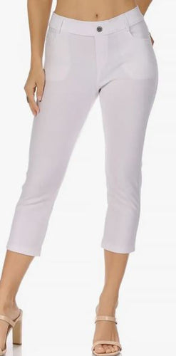 MOA - Women's Casual Capri Jeggings - White