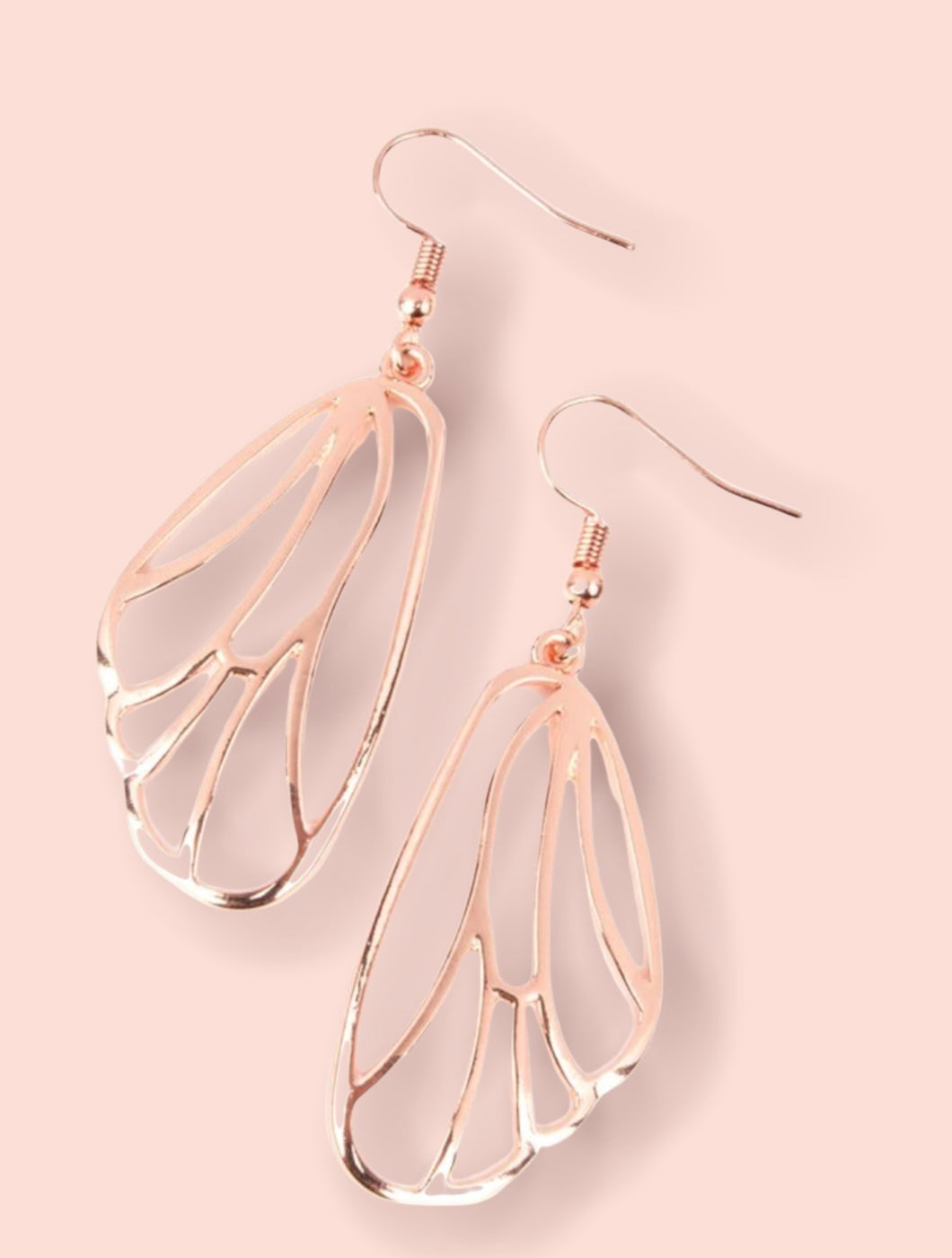 DD - Scalloped Butterfly Wing Earrings - Copper