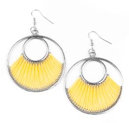 DD - Yellow Thread & Silver Earrings