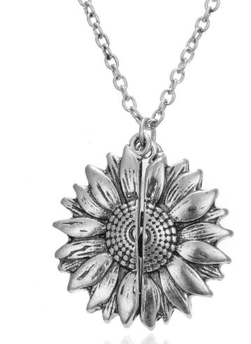 SUP - You Are my Sunshine Sunflower Locket - Silver or Multi